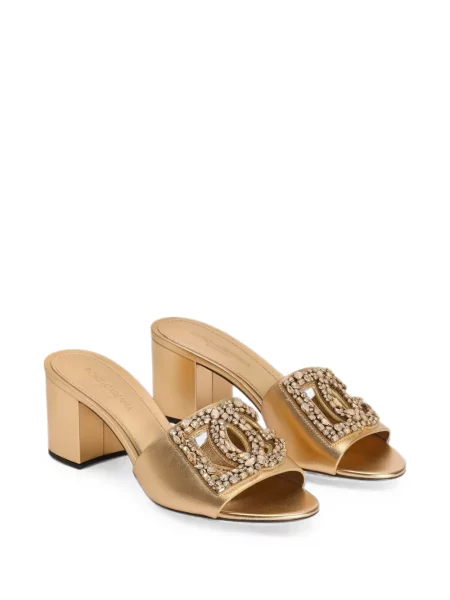 Кожени мюли Dolce & Gabbana бродирани