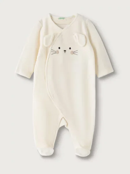 United Colors of Benetton kombinezon za bebe od velura bež