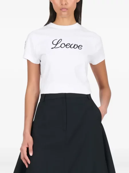 Tricou Loewe cu broderie alb