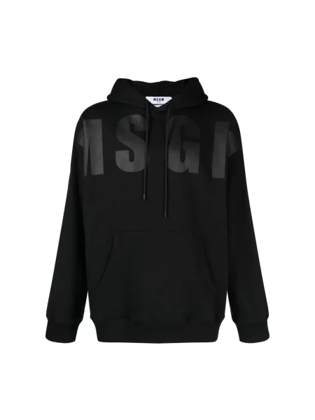 Bluza z kapturem Msgm z kapturem z logo czarna