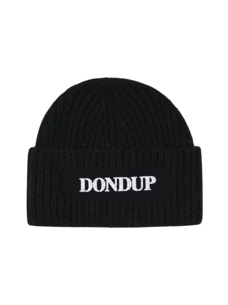 Czapka Dondup wełniana z logo czarna