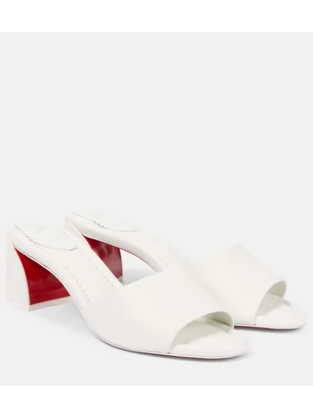Usnjene mules Christian Louboutin bela