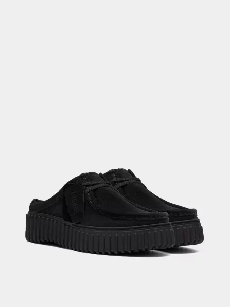 Замшевые сабо Clarks черные
