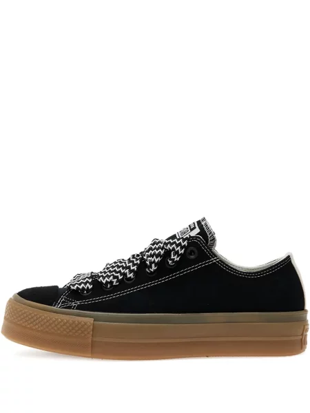 Sneakerși Converse Chuck Taylor All Star din piele de căprioară alergare cu platformă negru