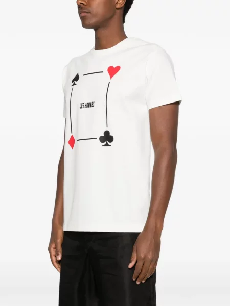 Tricou Les Hommes cu imagine alb