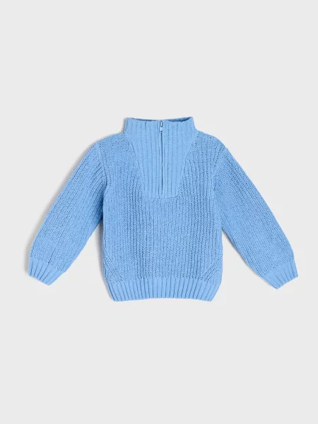 Sinsay Svetr half-zip se stojáčkem světle modrá