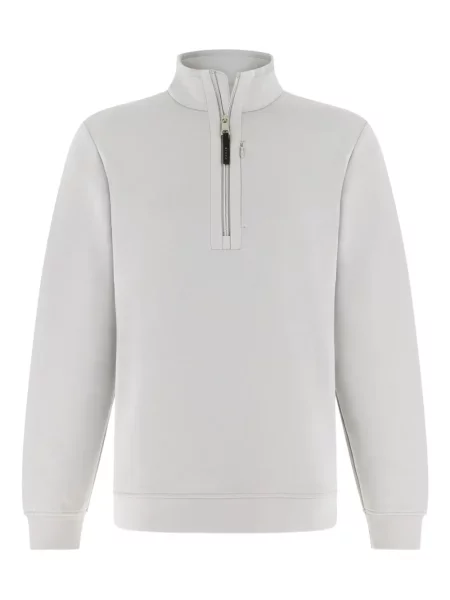 Falešný rolák mikina Boggi Milano s polovičními zipem šedá