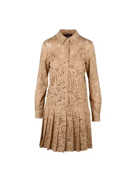 Sukienka Max Mara Studio koronkowa garniturowa brązowa