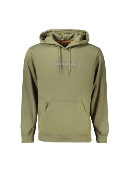 Bluza z kapturem Napapijri z logo zielona