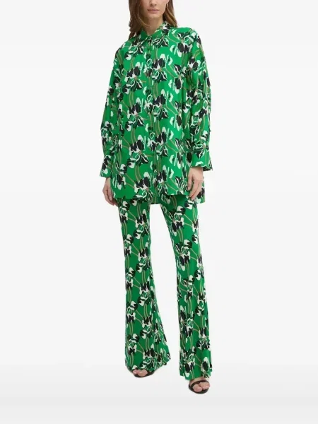Cămașă Dvf Diane Von Furstenberg cu model floral cu imagine verde