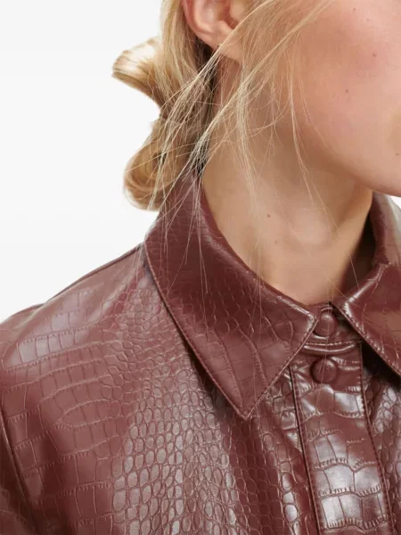 Rochie tip cămașă Samsøe Samsøe scurtă de costum maro