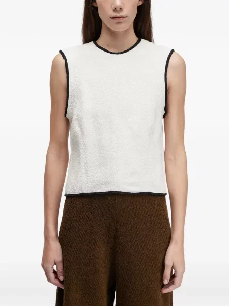 Top Osklen fără mâneci alb