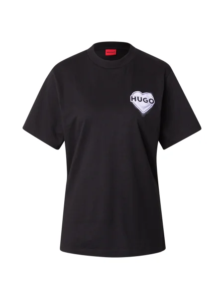 HUGO Tricou Vintage Boxy Fit negru