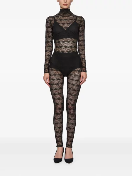 Salopetă Atu Body Couture din dantelă negru