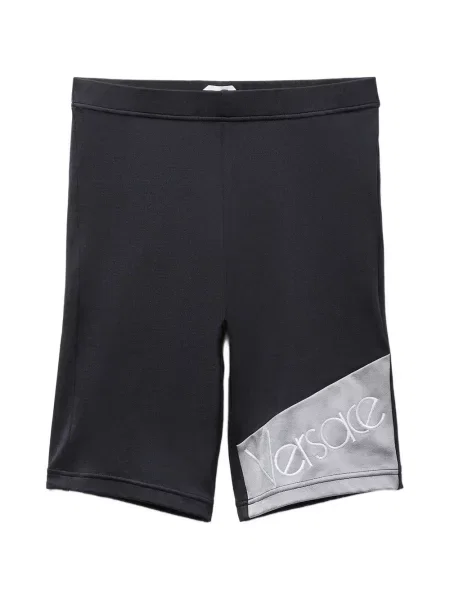 Pantaloni scurți pentru ciclism Versace cu autograf negru
