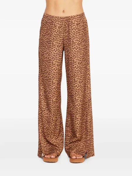 Pantaloni The Upside cu imagine cu model leopard maro