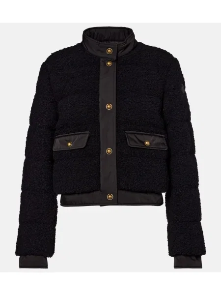 Kurtka puchowa Moncler tweedowa czarna