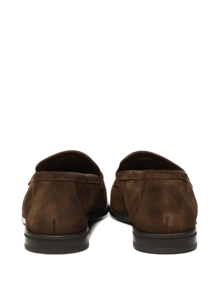 Pantofi loafer Doucal's din piele de căprioară cu bretele maro