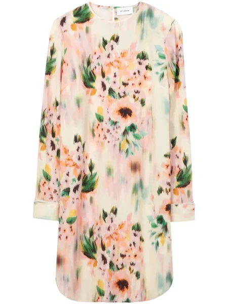 Rochie mini St. John cu model floral cu imagine de costum alb