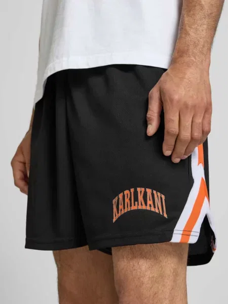 Szorty w kroju regular fit z nadrukiem logo Karl Kani czarne