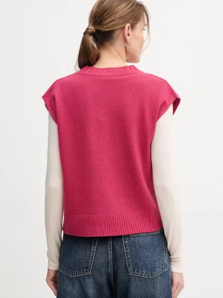 Шерстяной свитер United Colors Of Benetton розовый