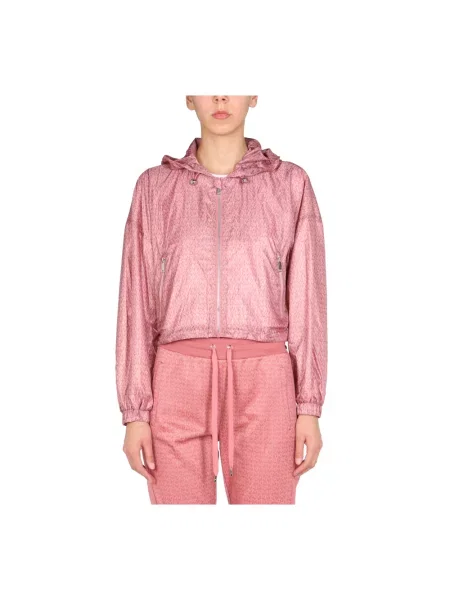 Kurtka bomber Michael Kors z logo o skróconej długości różowy