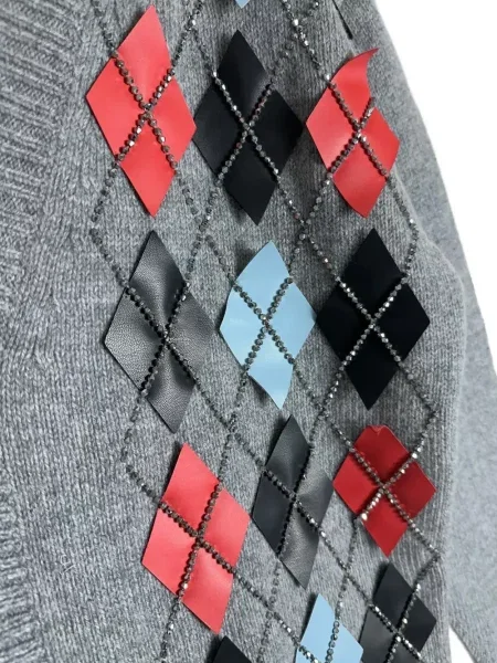 Cardigan Vivetta cu broderie gri