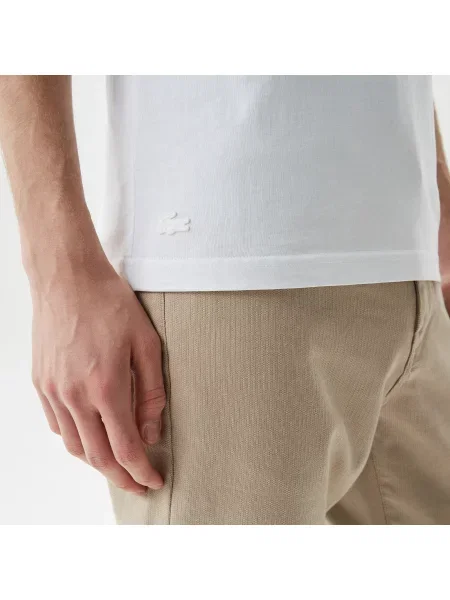 Lacoste T-Shirt Z Okrągłym Dekoltem Z Blokadą Koloru Slim Fit szary