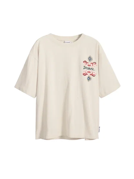 Desigual tricou din WISCONSIN barbati cu imprimeu bej