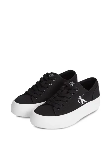 Sneakerși Calvin Klein Jeans cu platformă din canvas negru