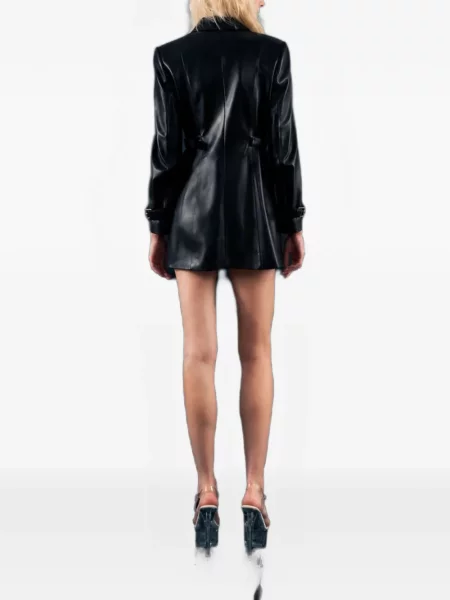 Мини рокля Heira Leatherwear с катарама черно