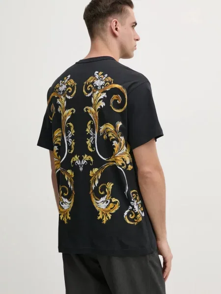Versace Jeans Couture tricou din barbati cu imprimeu negru