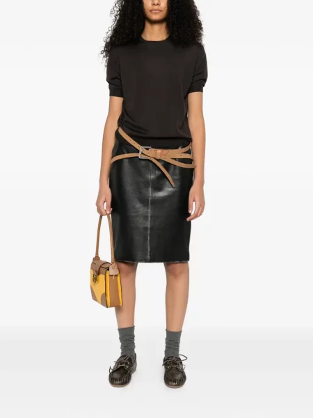Tricou Prada scurt maro