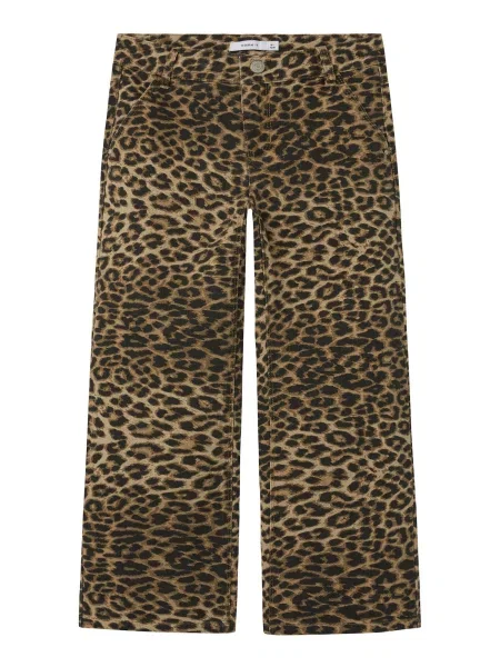 NAME IT Pantaloni NKFRose maro / maro deschis negru