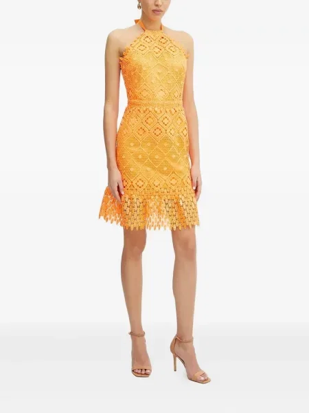 Rochie mini Silvian Heach cu gât halter de costum portocaliu