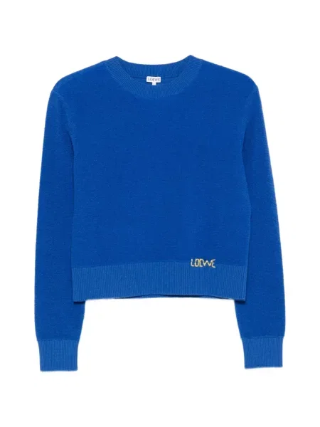 Pulover Loewe cu broderie albastru