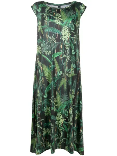 Sukienka midi Lygia & Nanny z nadrukiem do kolan garniturowa zielona