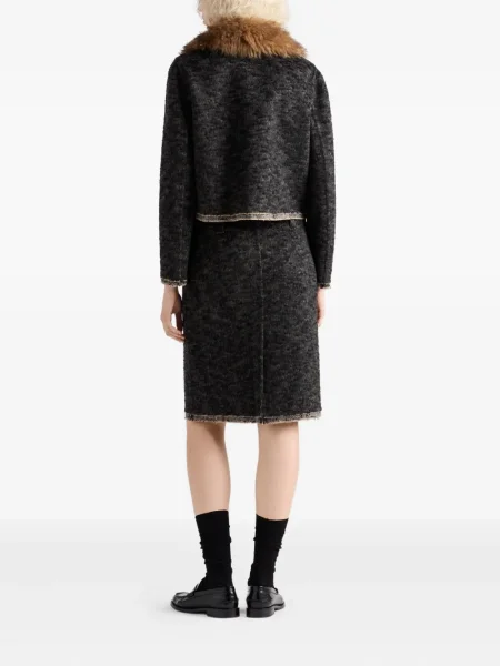 Fustă Prada din tweed negru