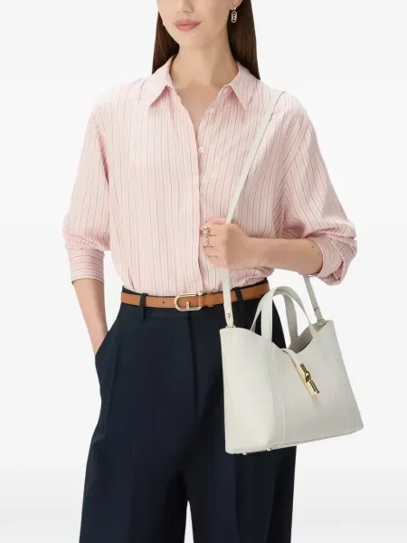 Geantă shopper Furla din piele alb