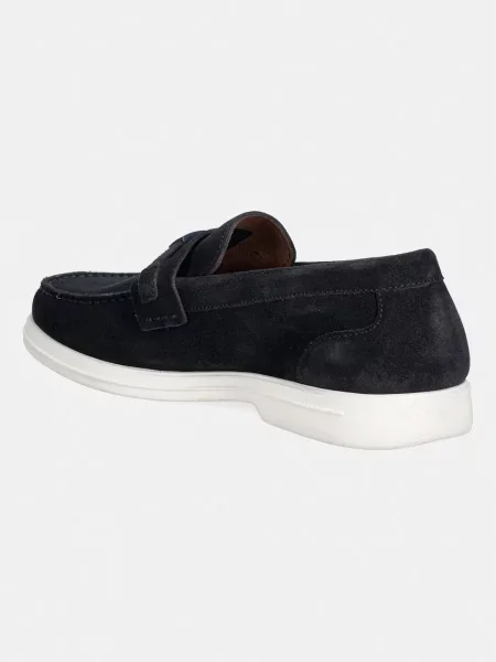 Tommy Hilfiger mokasyny zamszowe LIGHT SUEDE FLAG HARDWARE LOAFER granatowe