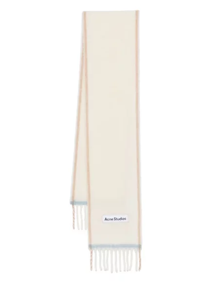 Fular Acne Studios cu franjuri alb