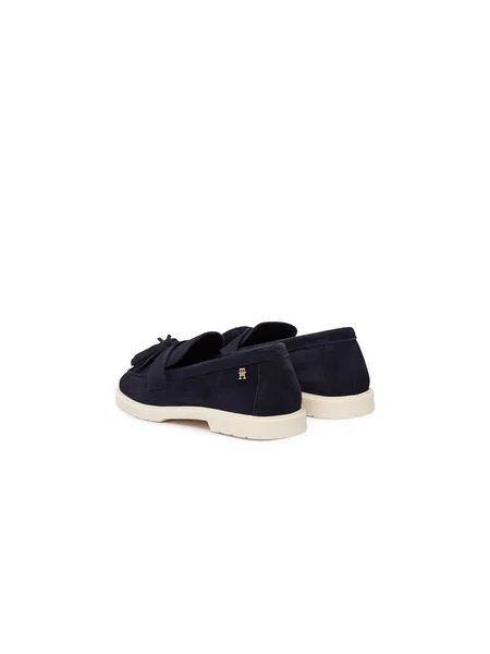 Tommy Hilfiger Mokasíny Light Suede Tassel Loafer Tmavomodrá