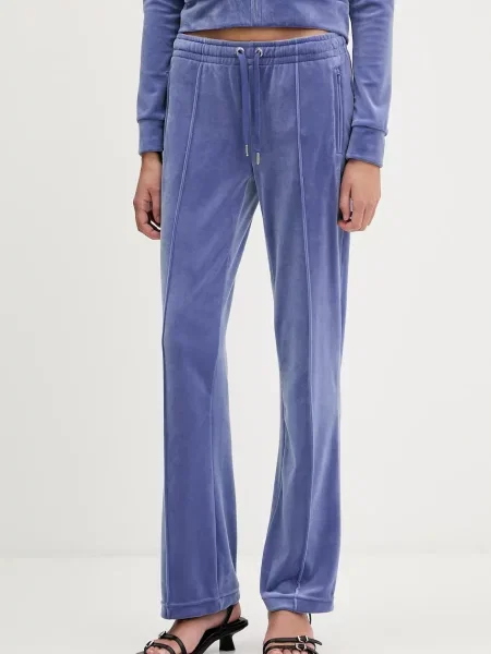 Juicy Couture spodnie dresowe welurowe fioletowe
