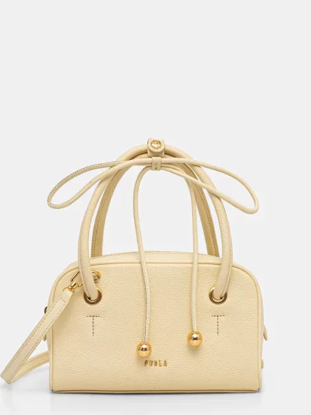 Furla crossbody kabelka kožená žlutá