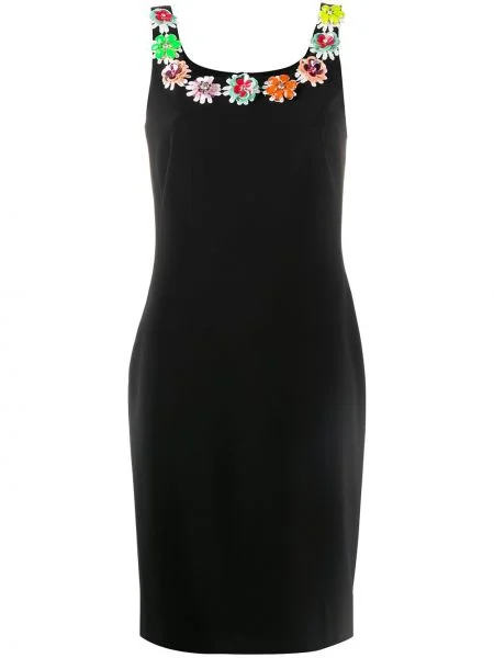 Rochie Boutique Moschino cu broderie cu model floral de costum negru