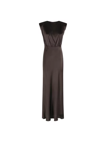 Sukienka Semicouture garniturowa brązowa