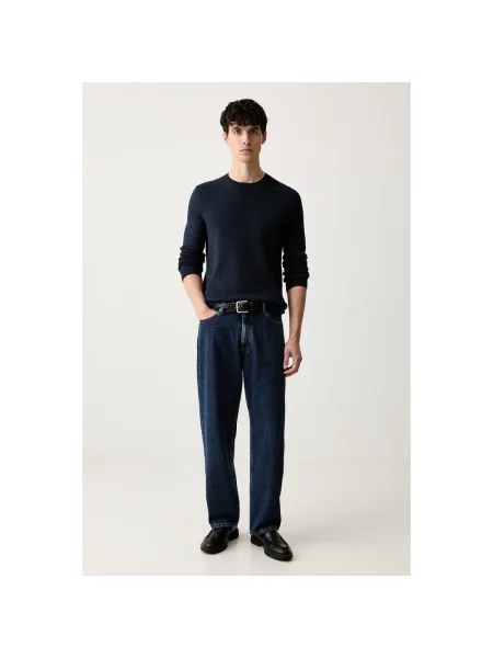 Sweter Trussardi klasyczny niebieski