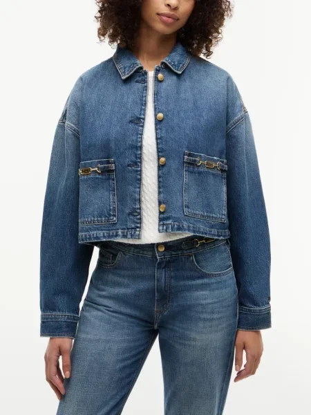 Decupat geacă de blugi Tommy Hilfiger albastru