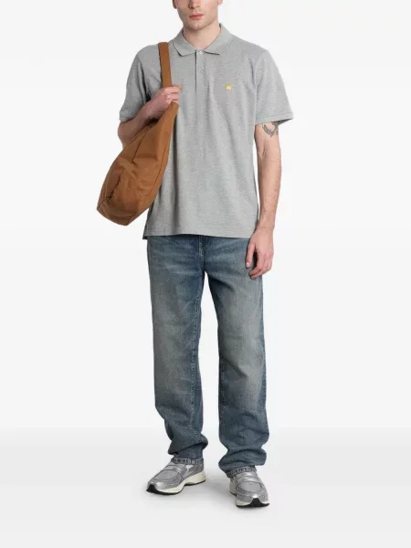 Tricou polo Carhartt Wip gri
