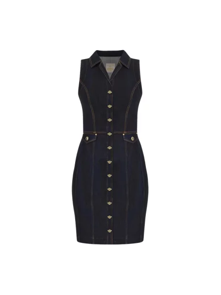 Guess sukienka jeansowa DESTINY mini dopasowana granatowy